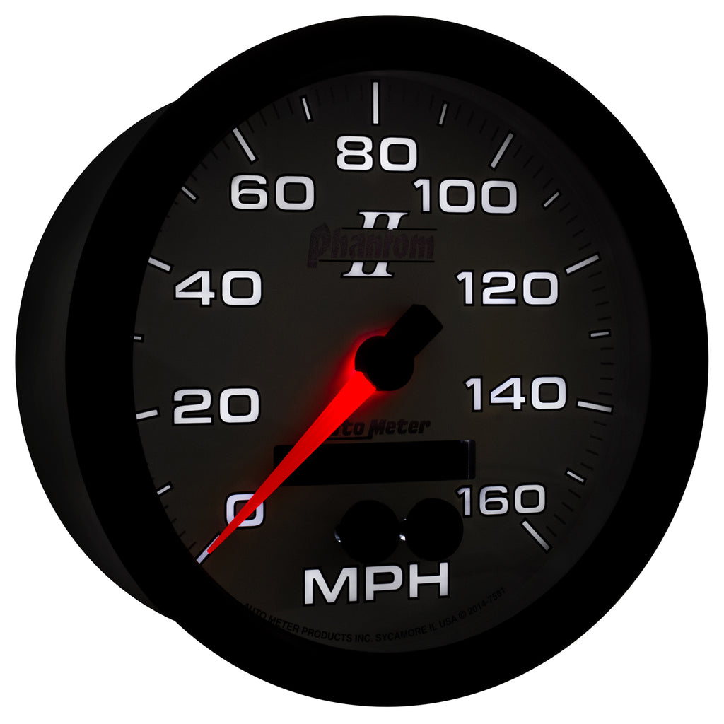 AutoMeter 7581 GAUGE, SPEEDOMETER, 5", 160MPH, GPS, PHANTOM II