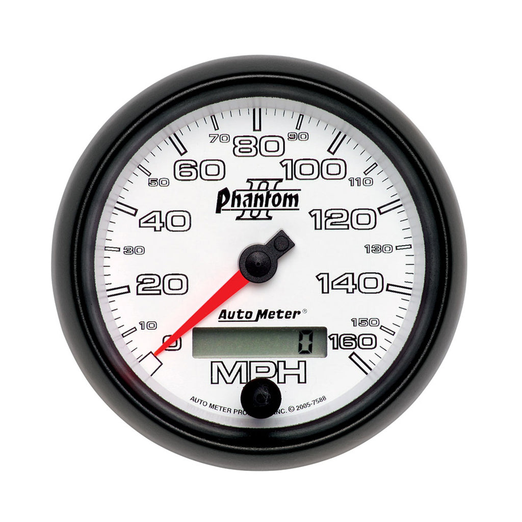 AutoMeter 7588 GAUGE, SPEEDOMETER, 3 3/8", 160MPH, ELEC. PROGRAMMABLE, PHANTOM II