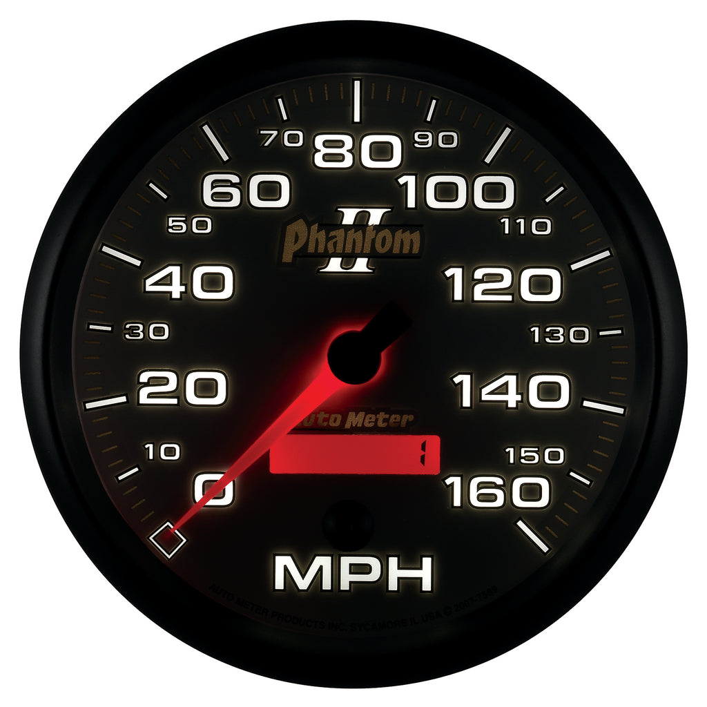 AutoMeter 7589 GAUGE, SPEEDOMETER, 5", 160MPH, ELEC. PROGRAMMABLE, PHANTOM II