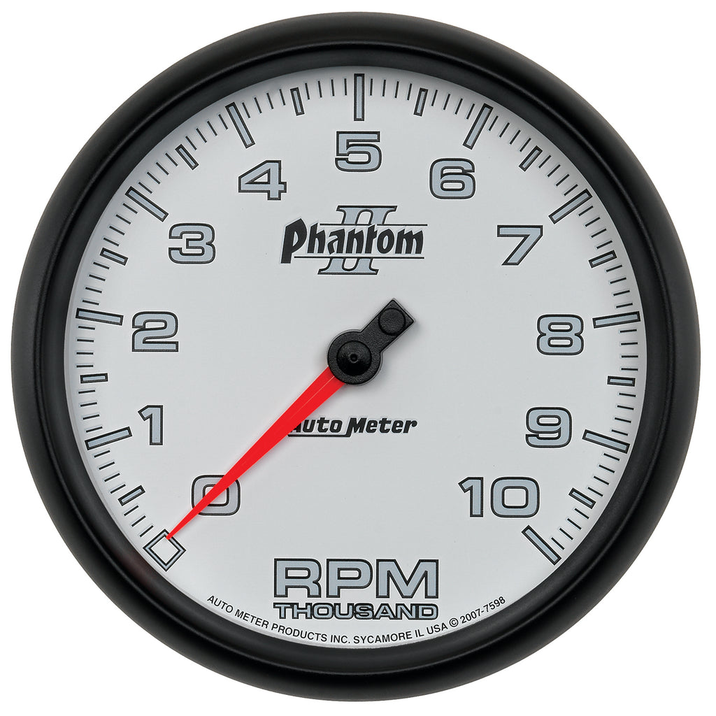 AutoMeter 7598 GAUGE, TACHOMETER, 5", 10K RPM, IN-DASH, PHANTOM II