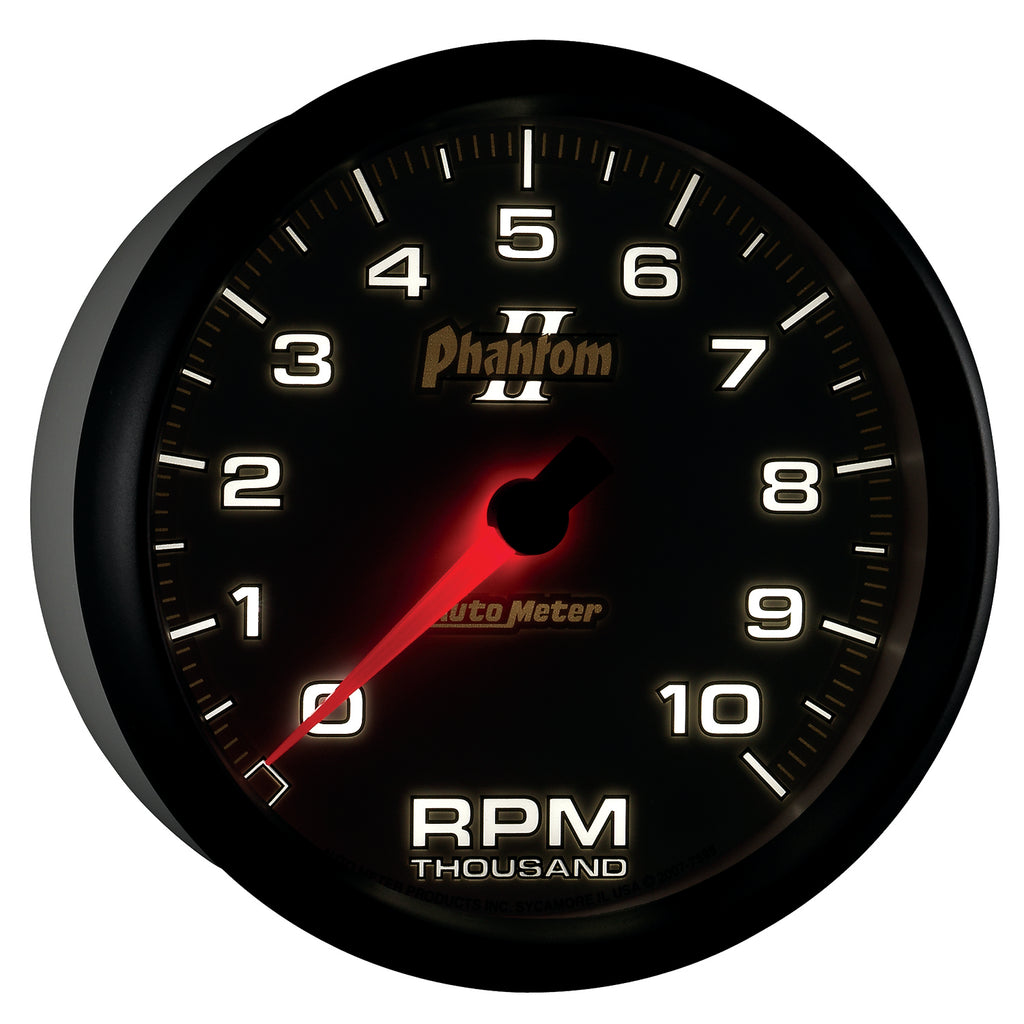 AutoMeter 7598 GAUGE, TACHOMETER, 5", 10K RPM, IN-DASH, PHANTOM II