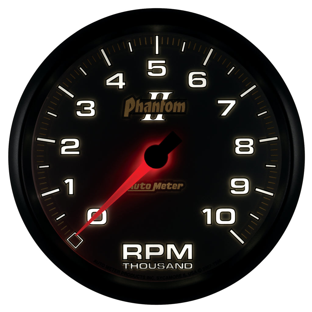 AutoMeter 7598 GAUGE, TACHOMETER, 5", 10K RPM, IN-DASH, PHANTOM II