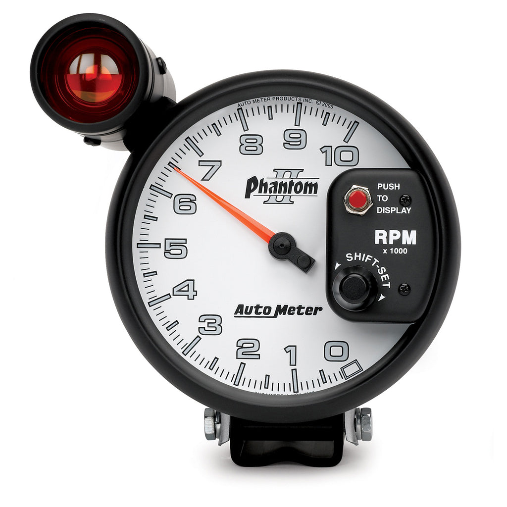 AutoMeter 7599 GAUGE, TACHOMETER, 5", 10K RPM, PEDESTAL W/ EXT. SHIFT-LITE, PHANTOM II