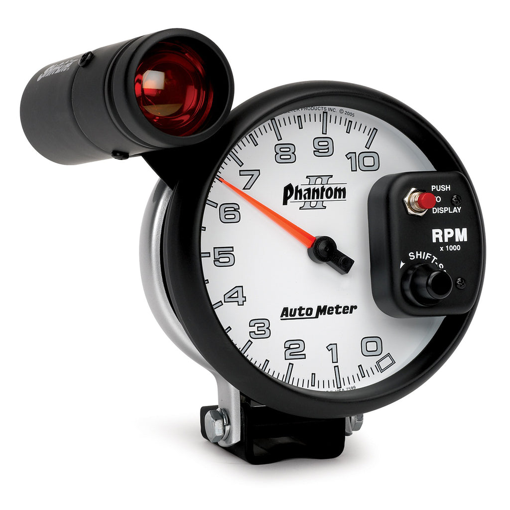 AutoMeter 7599 GAUGE, TACHOMETER, 5", 10K RPM, PEDESTAL W/ EXT. SHIFT-LITE, PHANTOM II