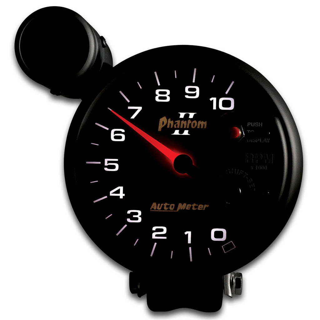 AutoMeter 7599 GAUGE, TACHOMETER, 5", 10K RPM, PEDESTAL W/ EXT. SHIFT-LITE, PHANTOM II