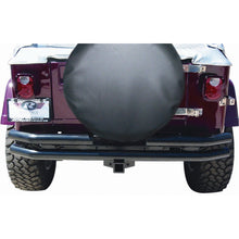Load image into Gallery viewer, 7605-Wrangler-Black-Rear-Double-Tube-WHitch-WCutout-For-Spare-Tire