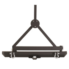 Load image into Gallery viewer, 7606-Wrangler-(CjYjTjLj)-Src-Classic-Rear-Bumper-W-Drings-Hitch--Tire-Carrier-Black-Texture