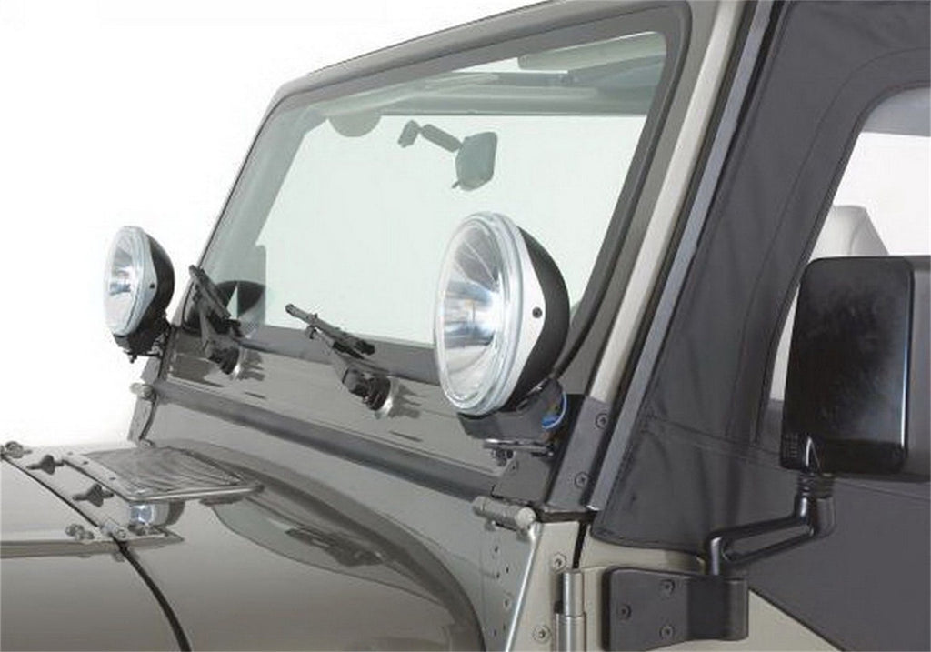 Rampage 7608 Windshield Hinge Light Bracket for Select Jeep TJ, Jeep Wrangler