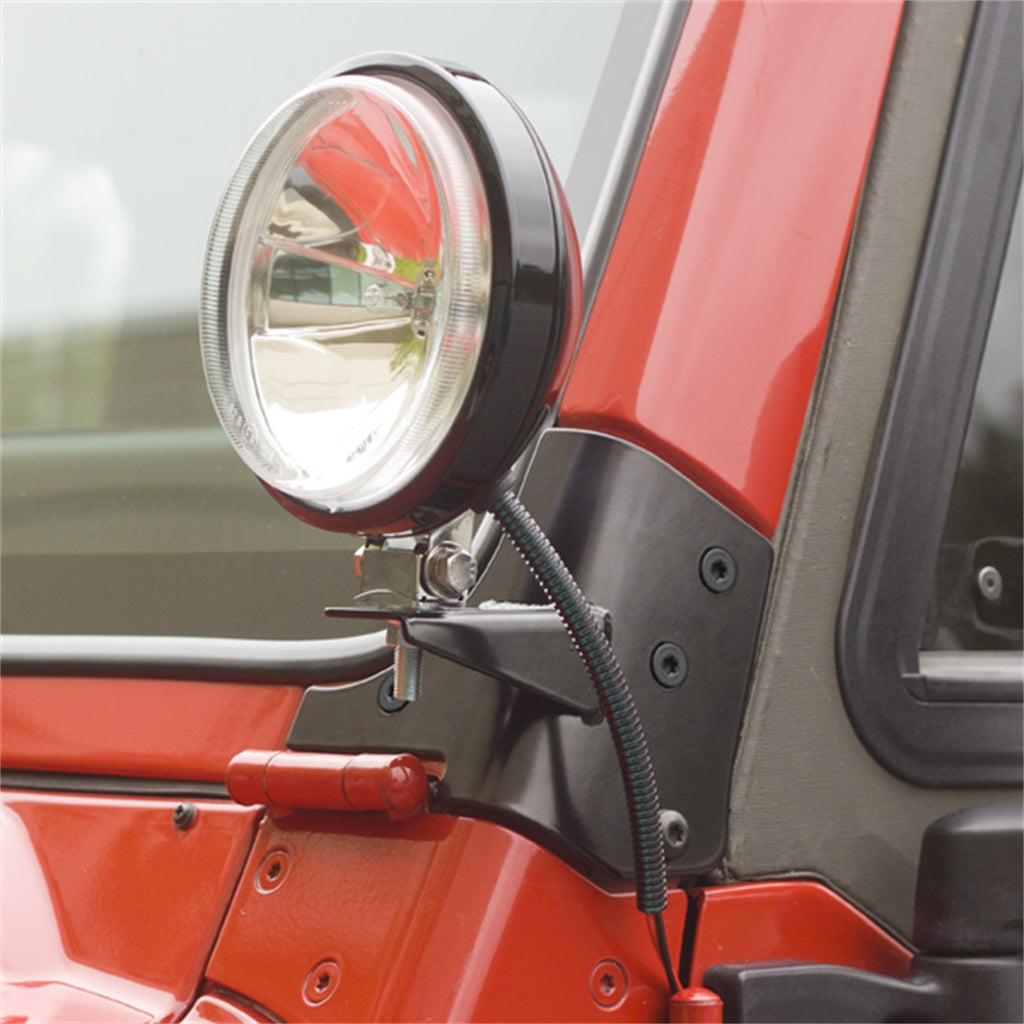 Rugged Ridge 11027.02 Windshield Hinge Light Bracket for Select Jeep TJ, Jeep Wrangler