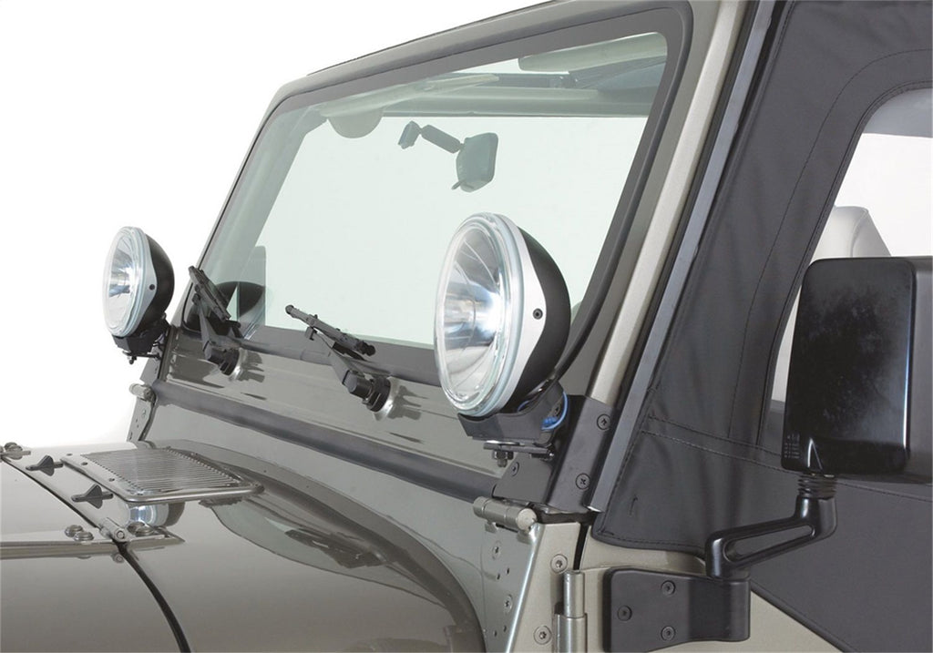 Rampage 7609 Windshield Hinge Light Bracket for Select Jeep CJ5, Jeep CJ7, Jeep Wrangler