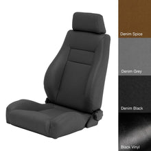 Load image into Gallery viewer, 7618-Cj--Wrangler-CjYjTjLj-Seat-Front-Contour-Sport-Bucket-W-Recliner-Black-Denim