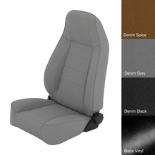 Load image into Gallery viewer, 7618-Cj--Wrangler-CjYjTjLj-Seat-Front-Factory-Style-Replacement-W-Recliner-Denim-Gray
