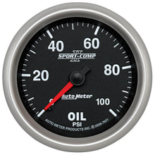 Load image into Gallery viewer, AutoMeter 7621 GAUGE, OIL PRESSURE, 2 5/8", 100PSI, MECHANICAL, SPORT-COMP II