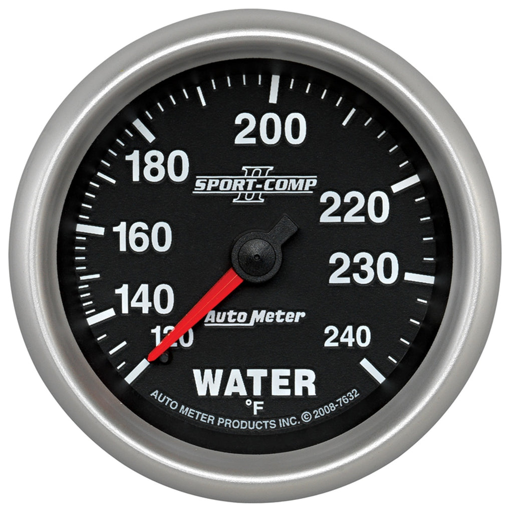 AutoMeter 7632 GAUGE, WATER TEMP, 2 5/8", 120-240?F, MECHANICAL, SPORT-COMP II