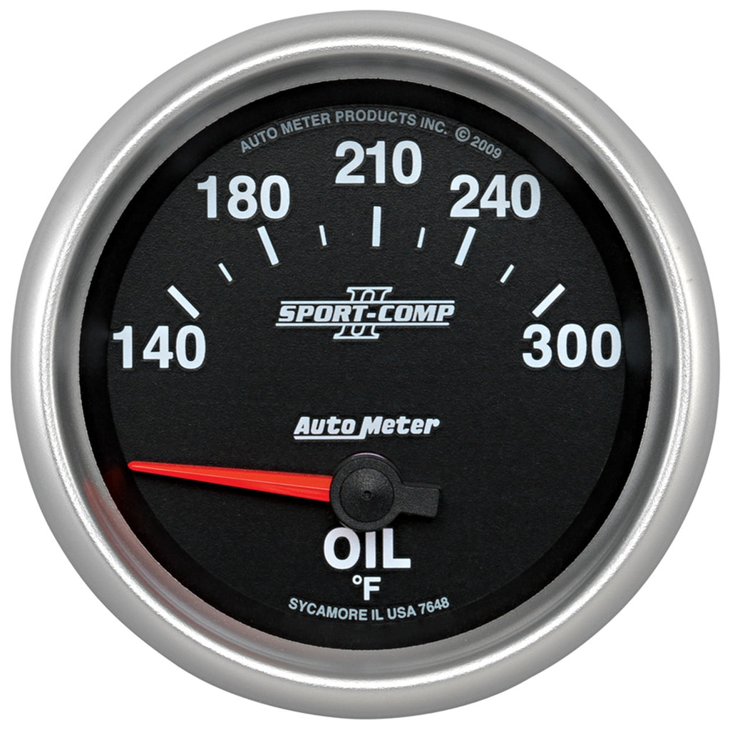 AutoMeter 7648 GAUGE, OIL TEMP, 2 5/8", 140-300?F, ELECTRIC, SPORT-COMP II