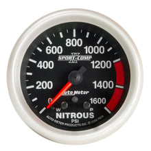 Load image into Gallery viewer, AutoMeter 7674 GAUGE, NITROUS PRESS, 2 5/8", 1600PSI, STEPPER MOTOR W/ PK &amp; WRN, SPORT-COMP II