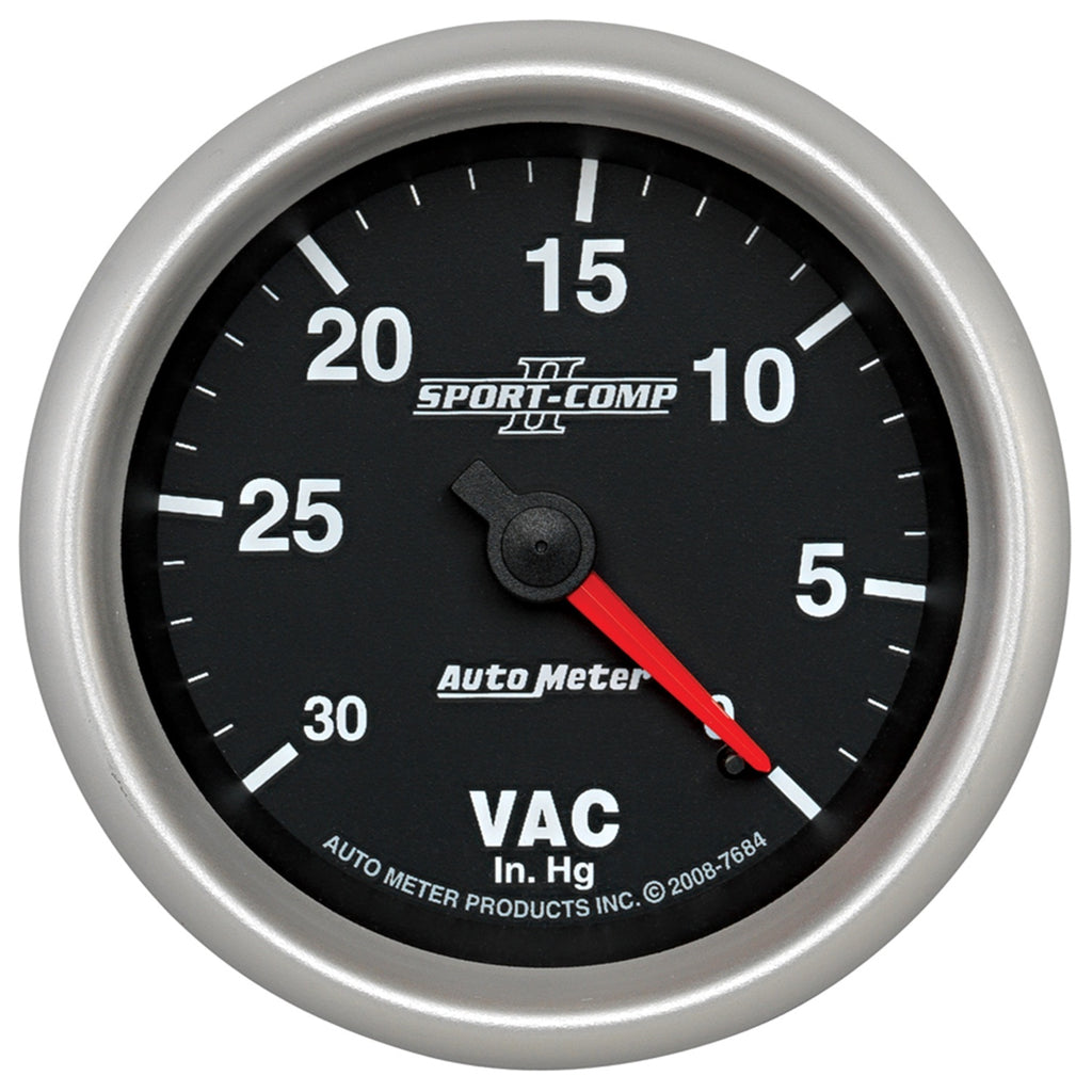 AutoMeter 7684 GAUGE, VACUUM, 2 5/8", 30INHG, MECHANICAL, SPORT-COMP II