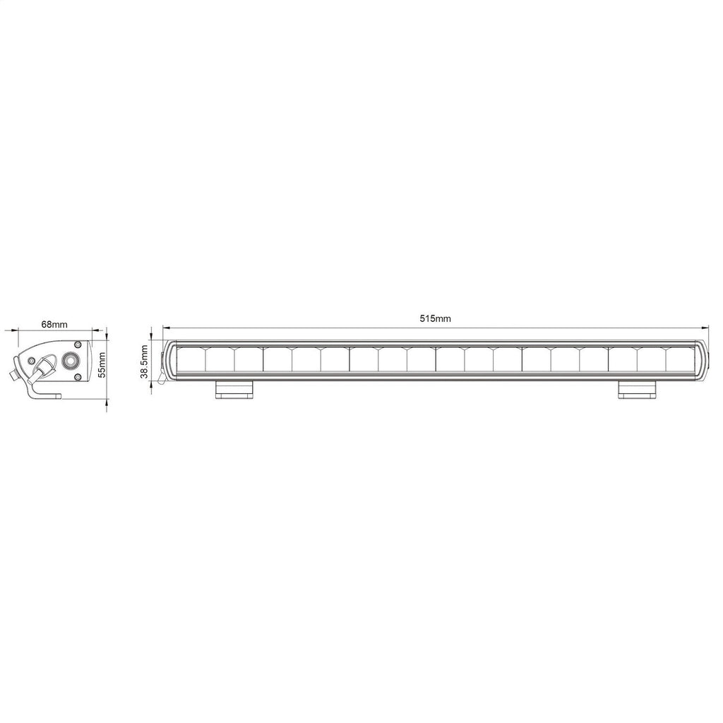 BrightSource 771202 Titanium Series LED Light Bar; Single Row; Driving Light w/Harness; 8100 Lumens; - Truck Part Superstore