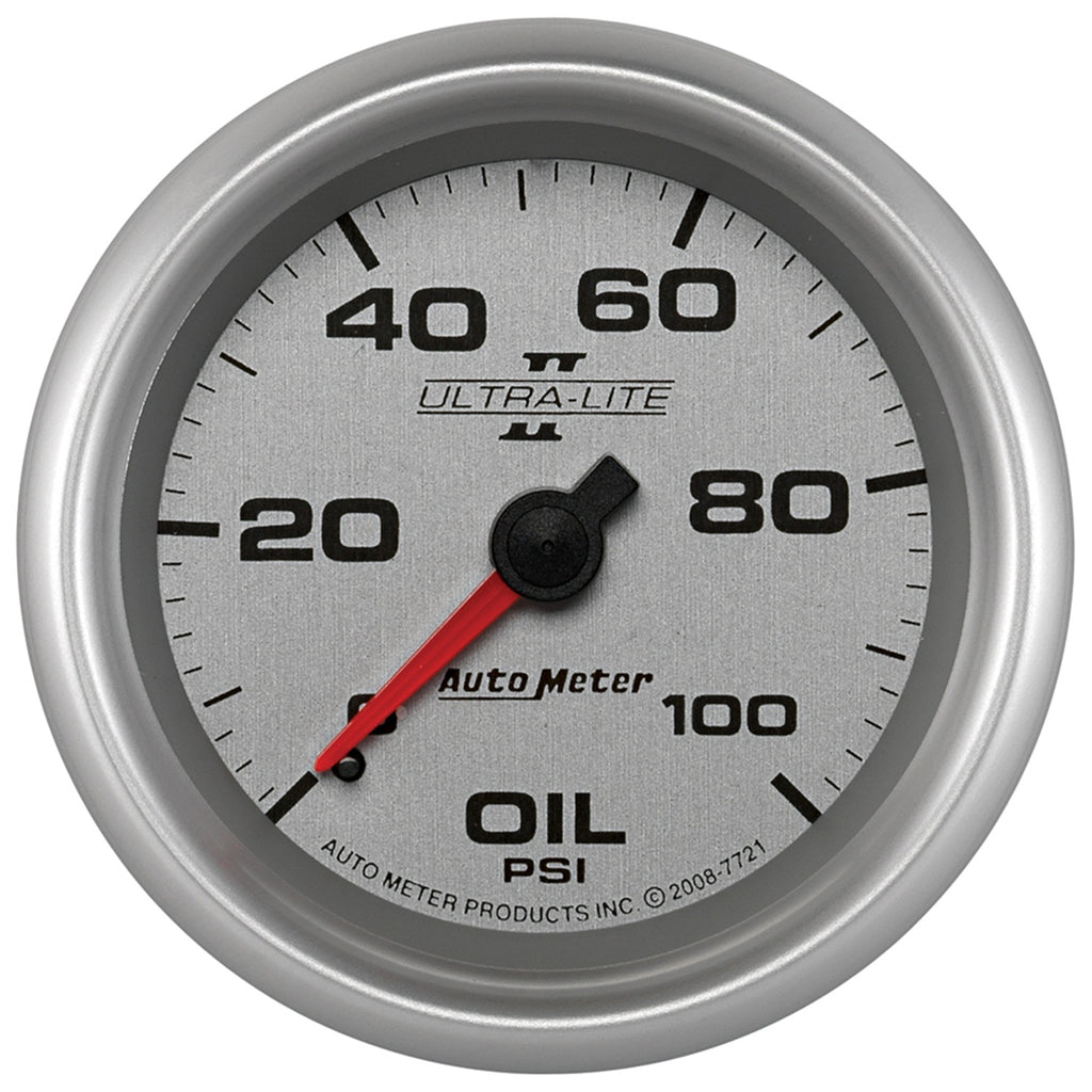 AutoMeter 7721 GAUGE, OIL PRESSURE, 2 5/8", 100PSI, MECHANICAL, ULTRA-LITE II