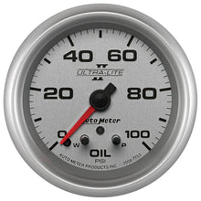 Load image into Gallery viewer, AutoMeter 7753 GAUGE, OIL PRESS, 2 5/8", 100PSI, STEPPER MOTOR W/ PEAK &amp; WARN, ULTRA-LITE II