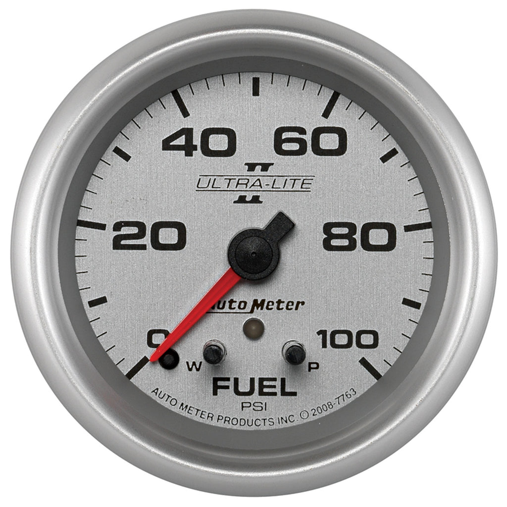 AutoMeter 7763 GAUGE, FUEL PRESS, 2 5/8", 100PSI, STEPPER MOTOR W/ PEAK & WARN, ULTRA-LITE II