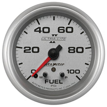 Load image into Gallery viewer, AutoMeter 7763 GAUGE, FUEL PRESS, 2 5/8", 100PSI, STEPPER MOTOR W/ PEAK &amp; WARN, ULTRA-LITE II