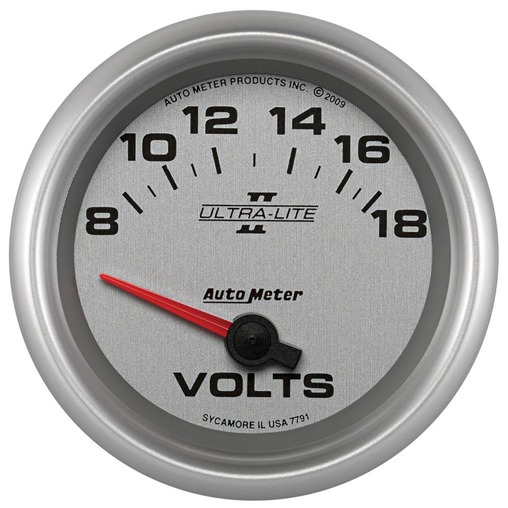 AutoMeter 7791 GAUGE, VOLTMETER, 2 5/8", 18V, ELECTRIC, ULTRA-LITE II
