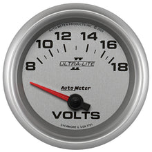 Load image into Gallery viewer, AutoMeter 7791 GAUGE, VOLTMETER, 2 5/8", 18V, ELECTRIC, ULTRA-LITE II