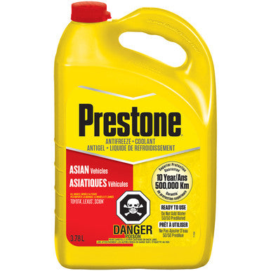 Prestone 78007 Asian Vehicles (Red) Antifreeze+Coolant -1 Gal - Ready to Use, 50/50
