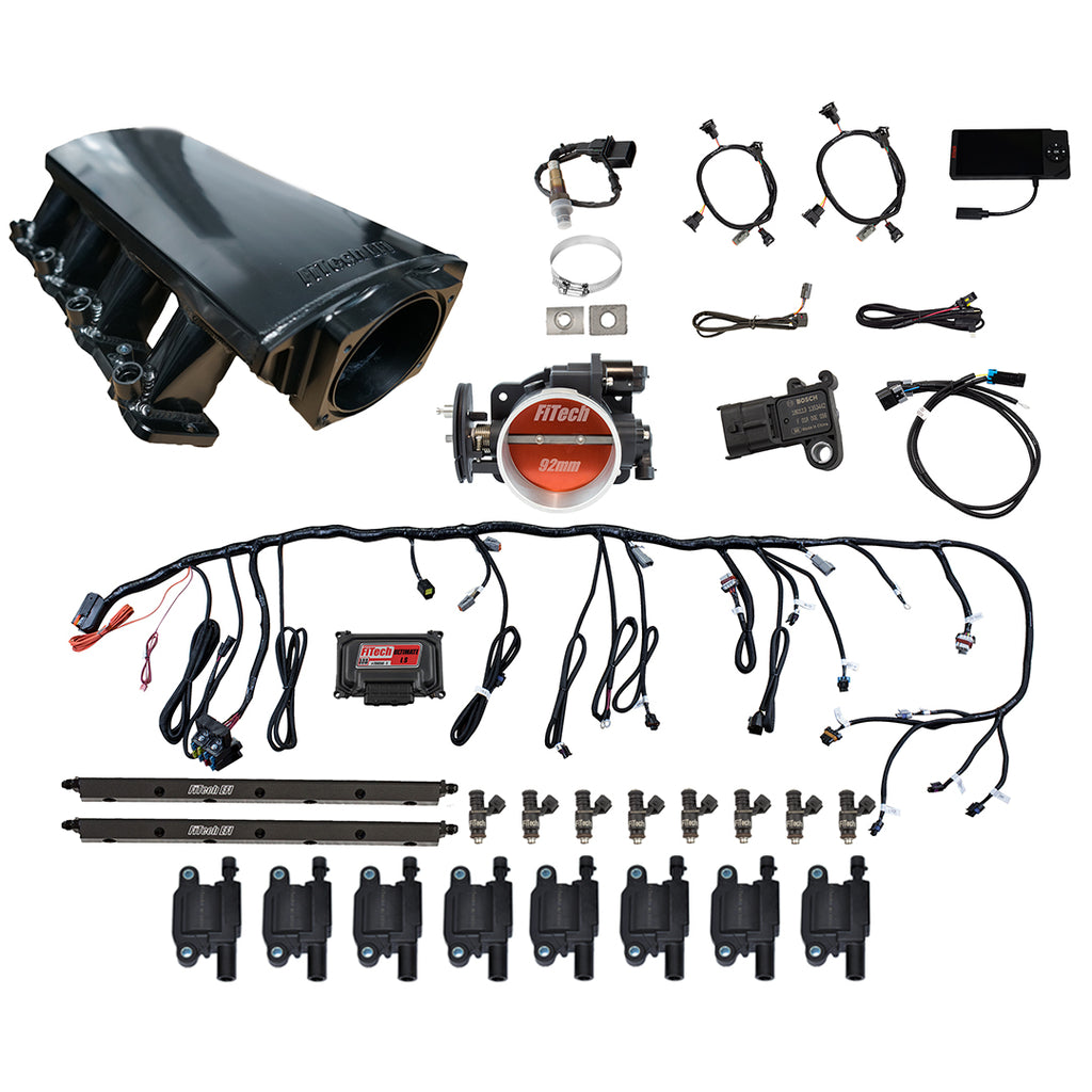FiTech Fuel Injection 78011 Ultimate LS 500 HP EFI System With Short LS3 Port Intake & LS3 Coil Pack Set