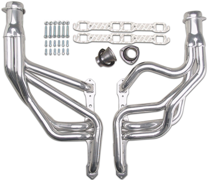 Hedman Hedders 78036 Silver Long-Tube Headers For 62-74 MOPAR B & E-Body with 361-440 for Select Dodge 330, Dodge 440, Dodge 880, Dodge Challenger, Dodge Charger, Dodge Coronet, Dodge Dart, Plymouth Barracuda, Plymouth Belvedere, Plymouth Belvedere II,