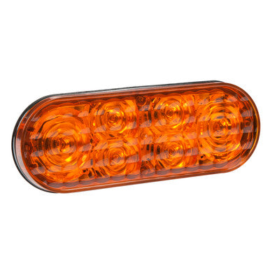 Grote 78190 6" Oval LED Strobe Lights with S-Link Synchronization, Amber / Blue w/ Clear Lens