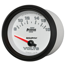 Load image into Gallery viewer, AutoMeter 7891 GAUGE, VOLTMETER, 2 5/8", 18V, ELECTRIC, PHANTOM II