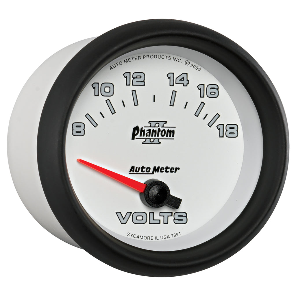 AutoMeter 7891 GAUGE, VOLTMETER, 2 5/8", 18V, ELECTRIC, PHANTOM II