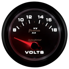 Load image into Gallery viewer, AutoMeter 7891 GAUGE, VOLTMETER, 2 5/8", 18V, ELECTRIC, PHANTOM II