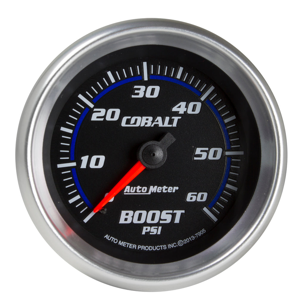 AutoMeter 7905 GAUGE, BOOST, 2 5/8", 60PSI, MECHANICAL, COBALT