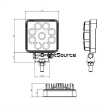 Load image into Gallery viewer, BrightSource 791152F Work Light; 4 in.; Square; Flood Pattern; 15W; w/o Harness; - Truck Part Superstore