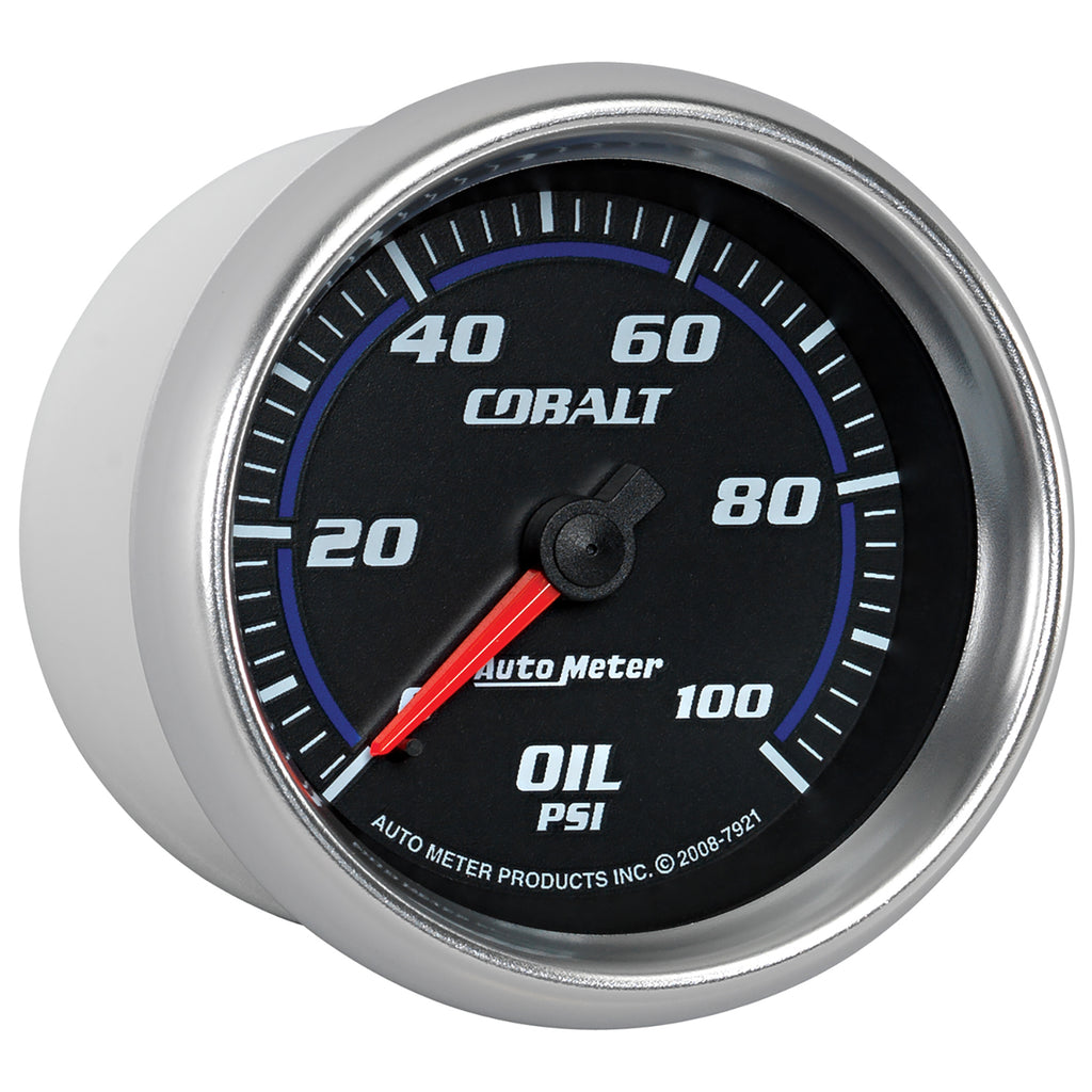 AutoMeter 7921 GAUGE, OIL PRESSURE, 2 5/8", 100PSI, MECHANICAL, COBALT
