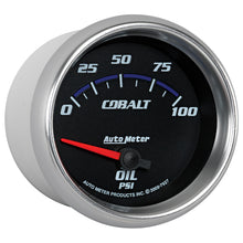 Load image into Gallery viewer, AutoMeter 7927 GAUGE, OIL PRESSURE, 2 5/8", 100PSI, ELECTRIC, COBALT