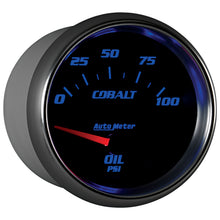 Load image into Gallery viewer, AutoMeter 7927 GAUGE, OIL PRESSURE, 2 5/8", 100PSI, ELECTRIC, COBALT