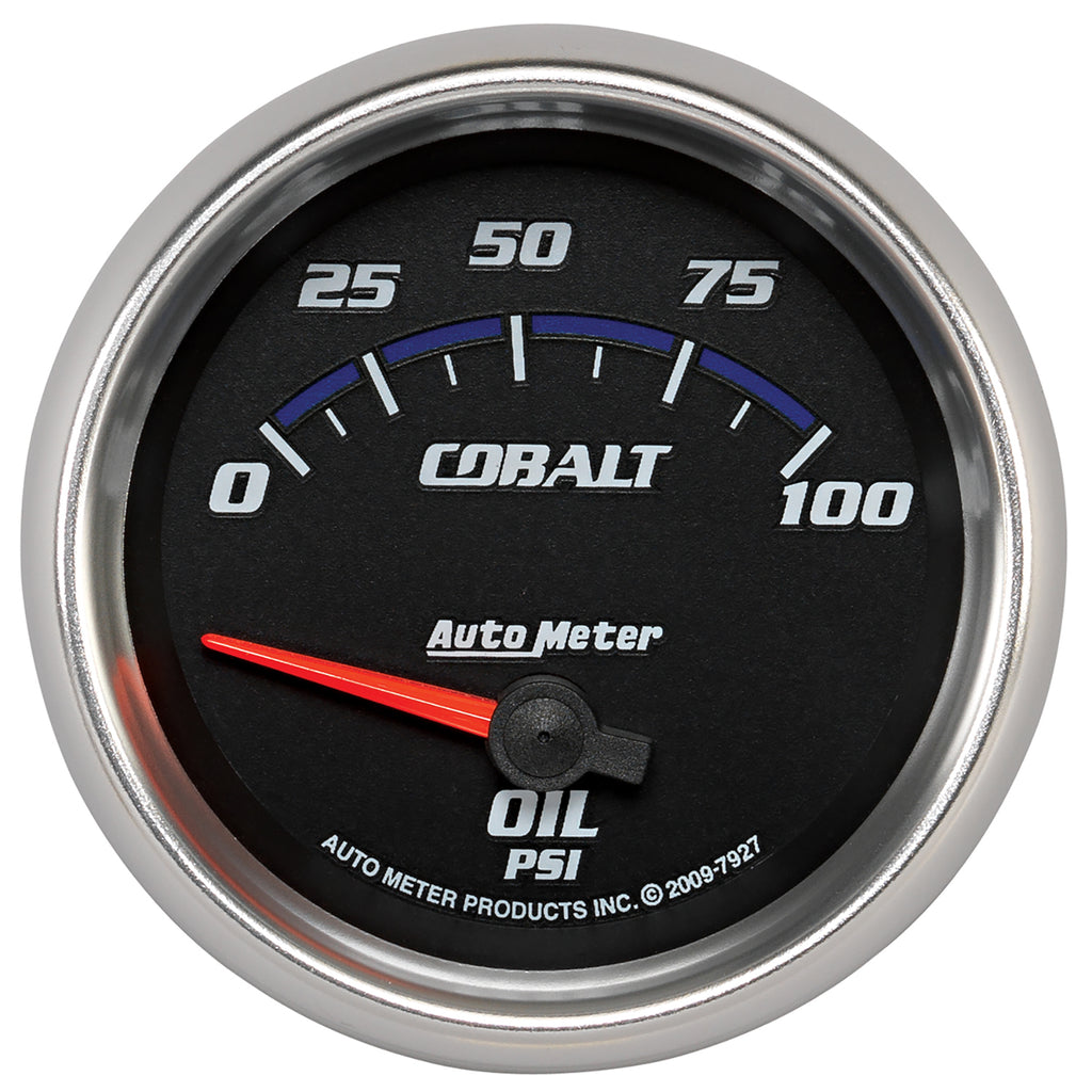 AutoMeter 7927 GAUGE, OIL PRESSURE, 2 5/8", 100PSI, ELECTRIC, COBALT