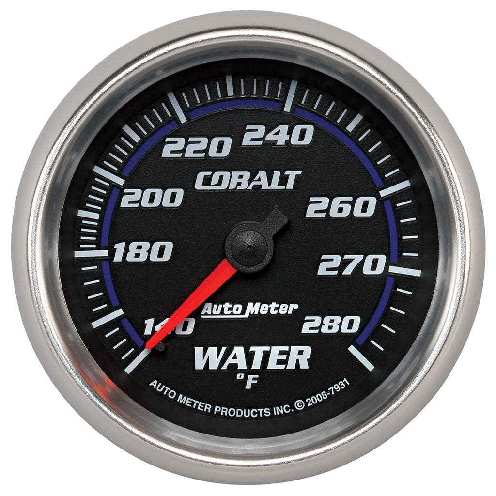 AutoMeter 7931 GAUGE, WATER TEMP, 2 5/8", 140-280?F, MECHANICAL, COBALT