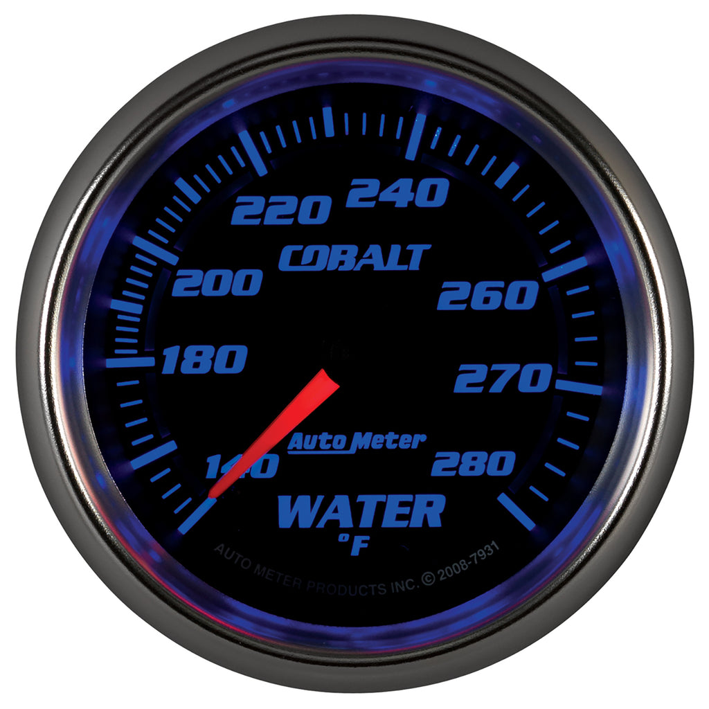 AutoMeter 7931 GAUGE, WATER TEMP, 2 5/8", 140-280?F, MECHANICAL, COBALT