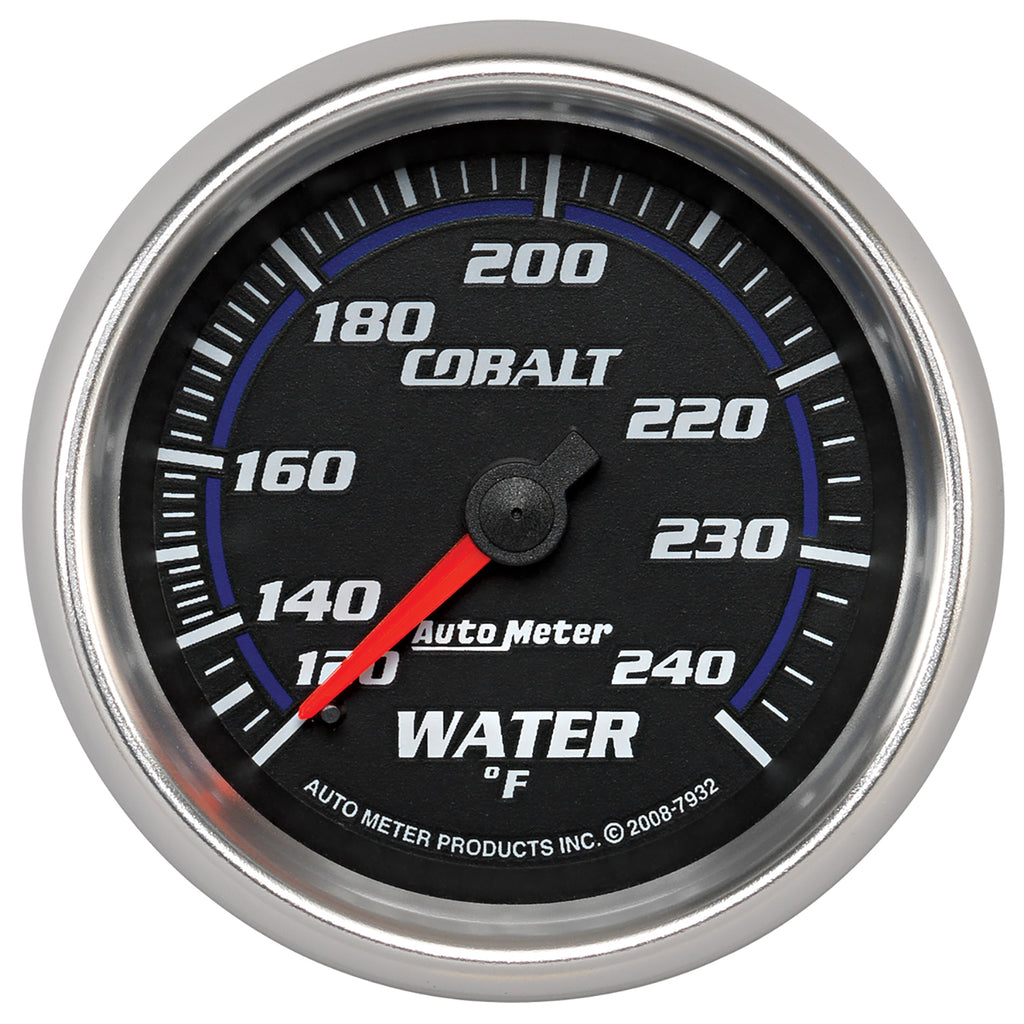 AutoMeter 7932 GAUGE, WATER TEMP, 2 5/8", 120-240?F, MECHANICAL, COBALT