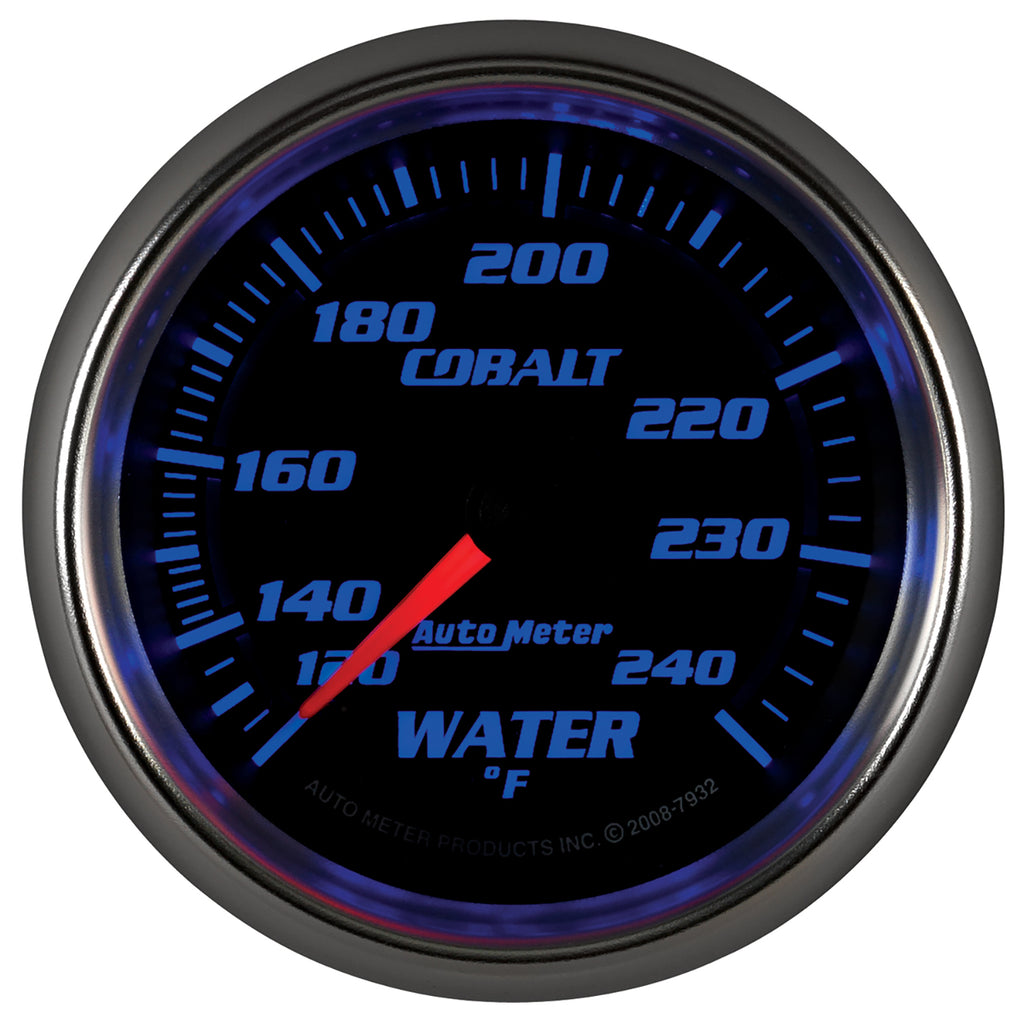 AutoMeter 7932 GAUGE, WATER TEMP, 2 5/8", 120-240?F, MECHANICAL, COBALT