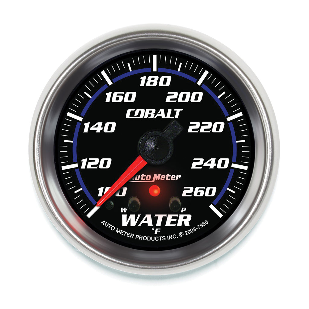 AutoMeter 7955 GAUGE, WATER TEMP, 2 5/8", 260?F, STEPPER MOTOR W/ PEAK & WARN, COBALT