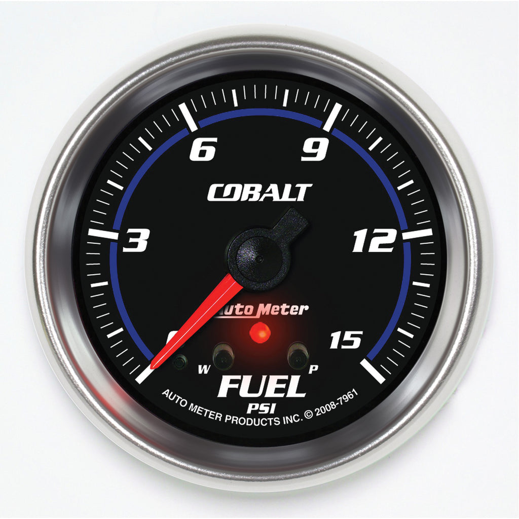 AutoMeter 7961 GAUGE, FUEL PRESS, 2 5/8", 15PSI, STEPPER MOTOR W/ PEAK & WARN, COBALT