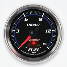 Load image into Gallery viewer, AutoMeter 7961 GAUGE, FUEL PRESS, 2 5/8", 15PSI, STEPPER MOTOR W/ PEAK &amp; WARN, COBALT