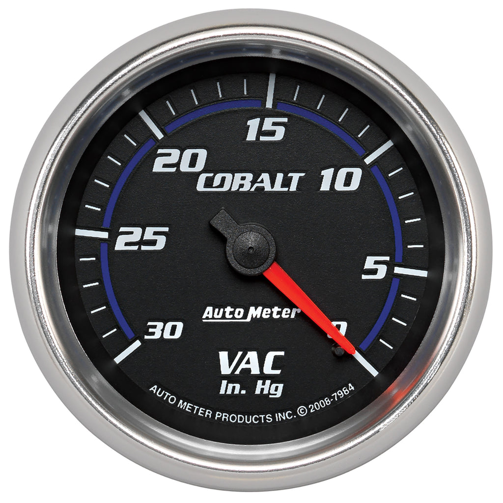 AutoMeter 7984 GAUGE, VACUUM, 2 5/8", 30INHG, MECHANICAL, COBALT