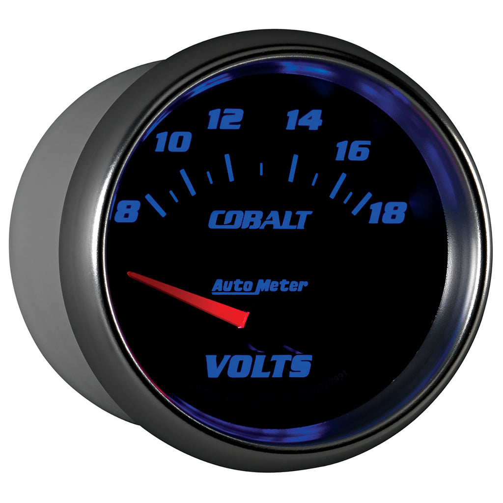 AutoMeter 7991 GAUGE, VOLTMETER, 2 5/8", 18V, ELECTRIC, COBALT